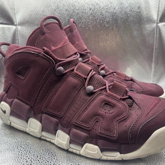 RARE 🚀 Size 13 - Nike Air More Uptempo Bordeaux Night Maroon 921949-600‎ - Picture 2 of 10